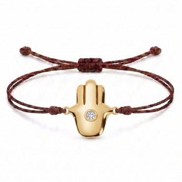 Minimal Hamsa Charm Cord Bracelet