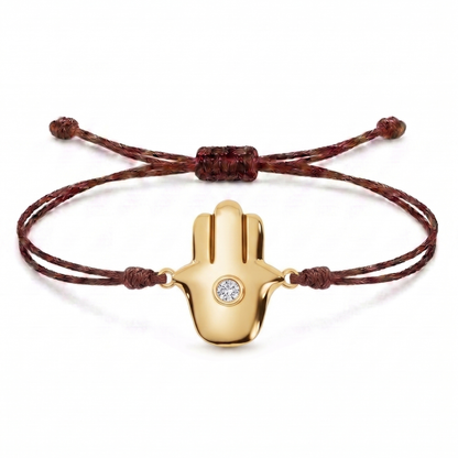 Minimal Hamsa Charm Cord Bracelet