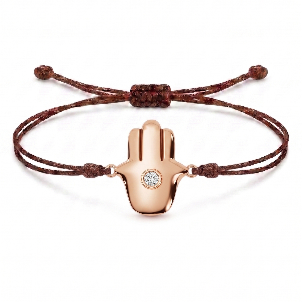 Minimal Hamsa Charm Cord Bracelet