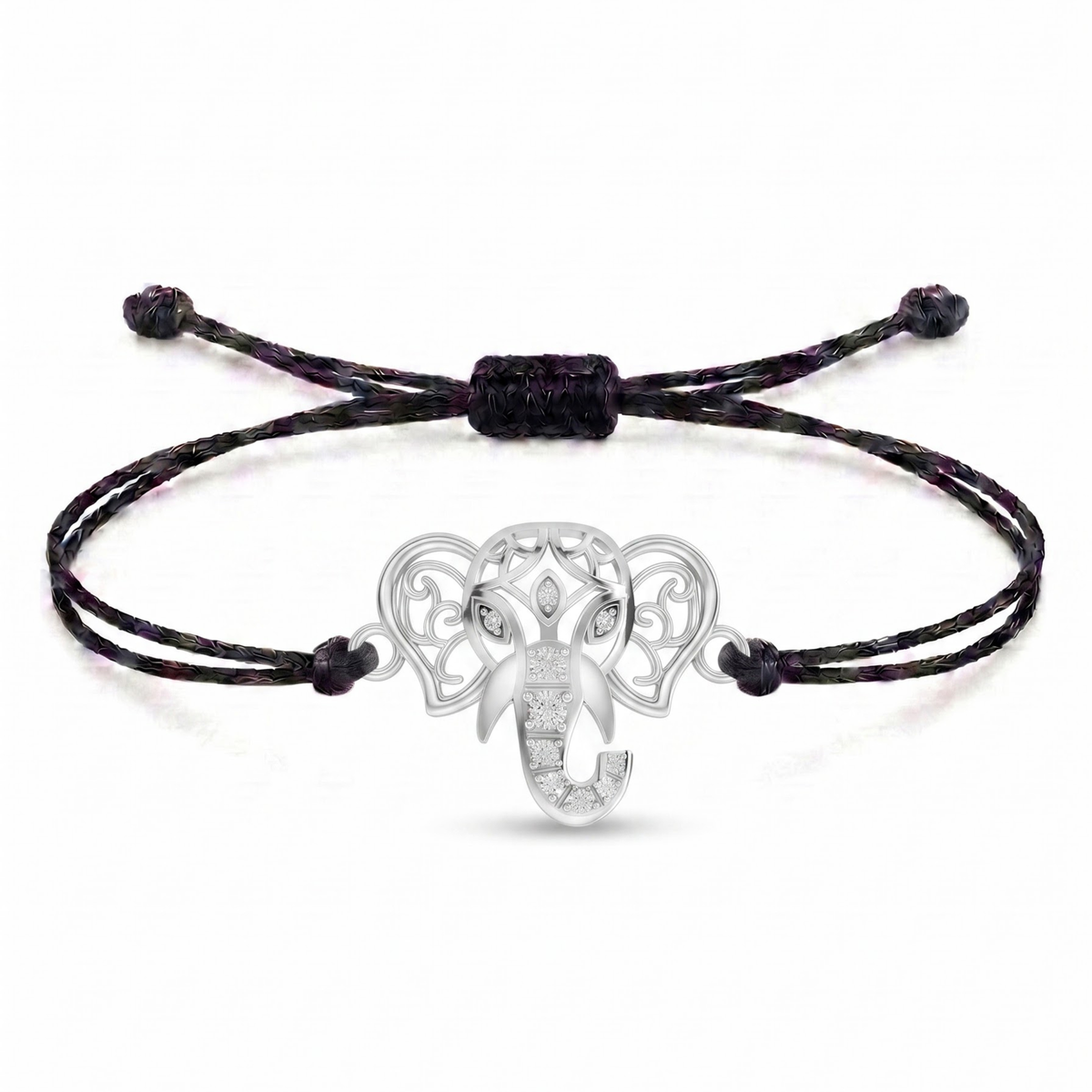 Regal Ganesha Charm Cord Bracelet