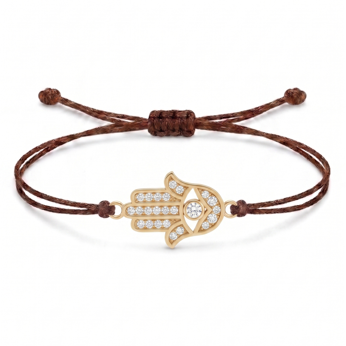 Hamsa Hand Charm Cord Bracelet