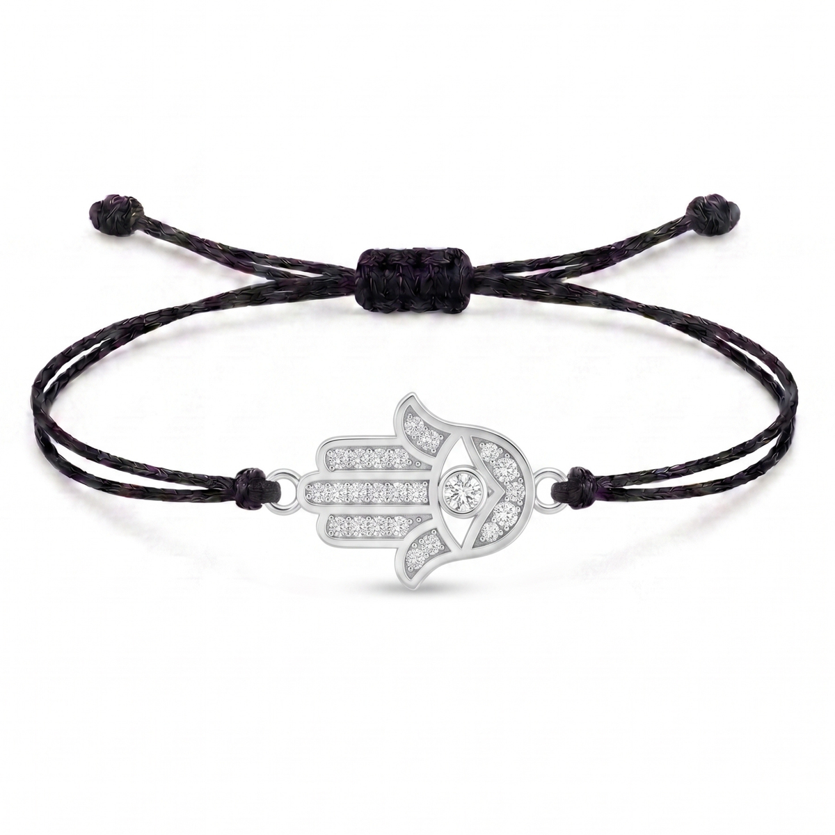 Hamsa Hand Charm Cord Bracelet