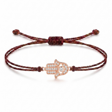 Hamsa Hand Charm Cord Bracelet