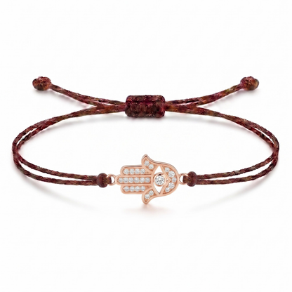 Hamsa Hand Charm Cord Bracelet