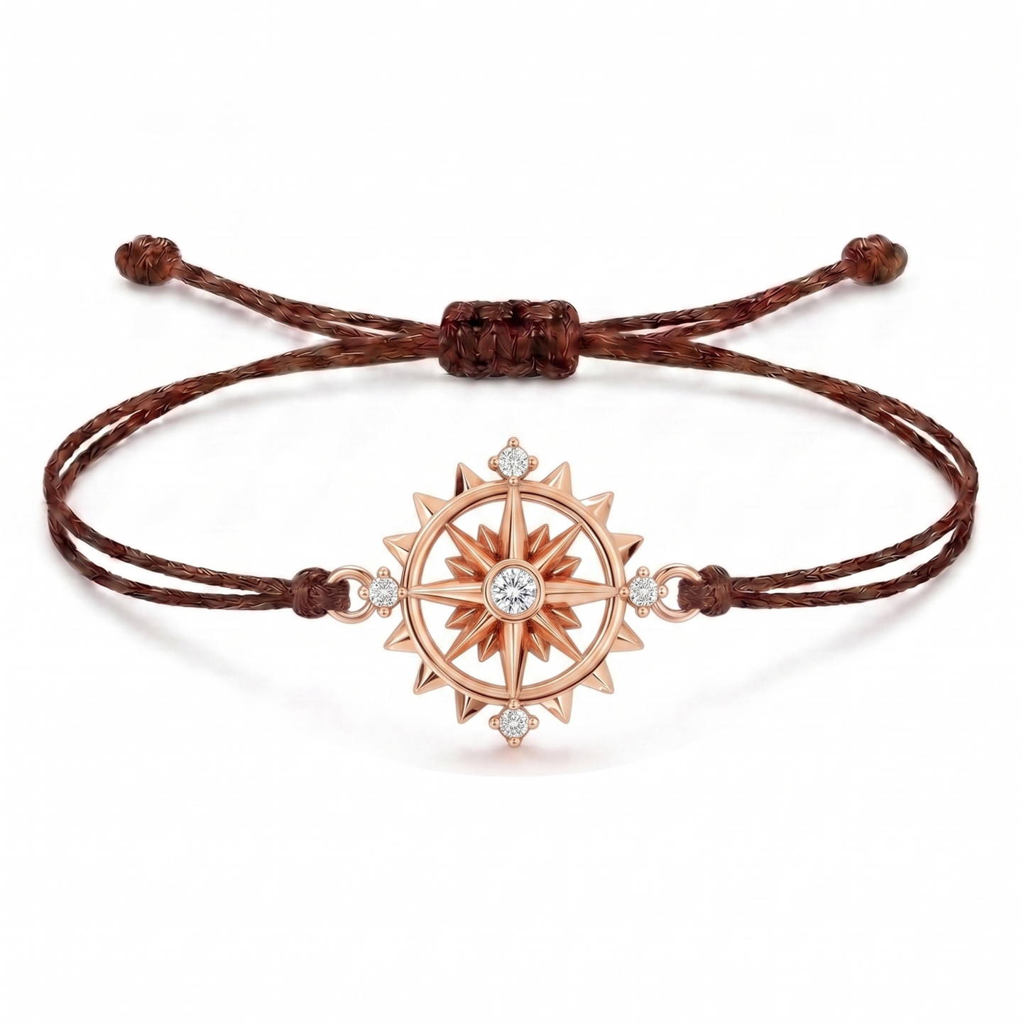 Sun Compass Charm Cord Bracelet