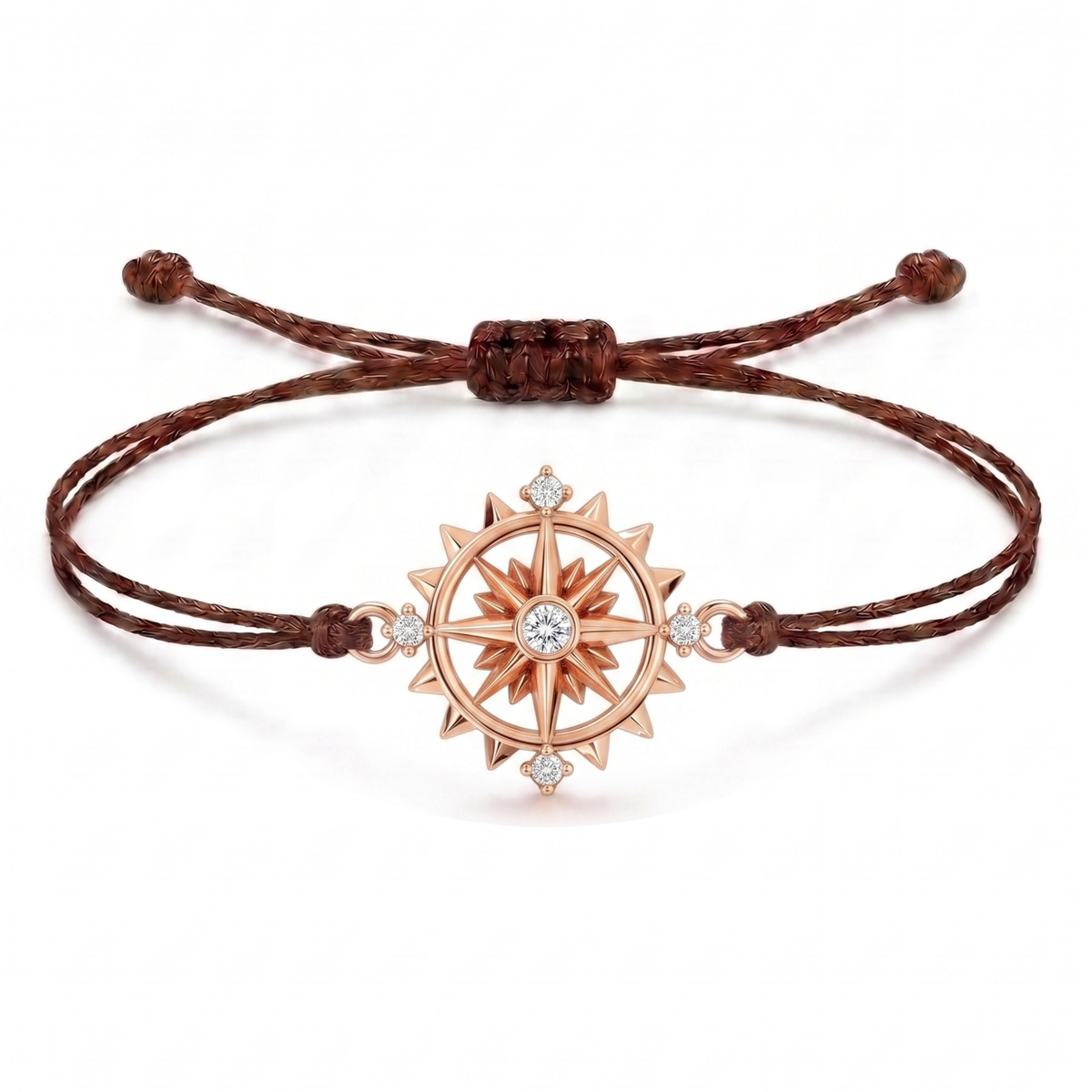 Sun Compass Charm Cord Bracelet