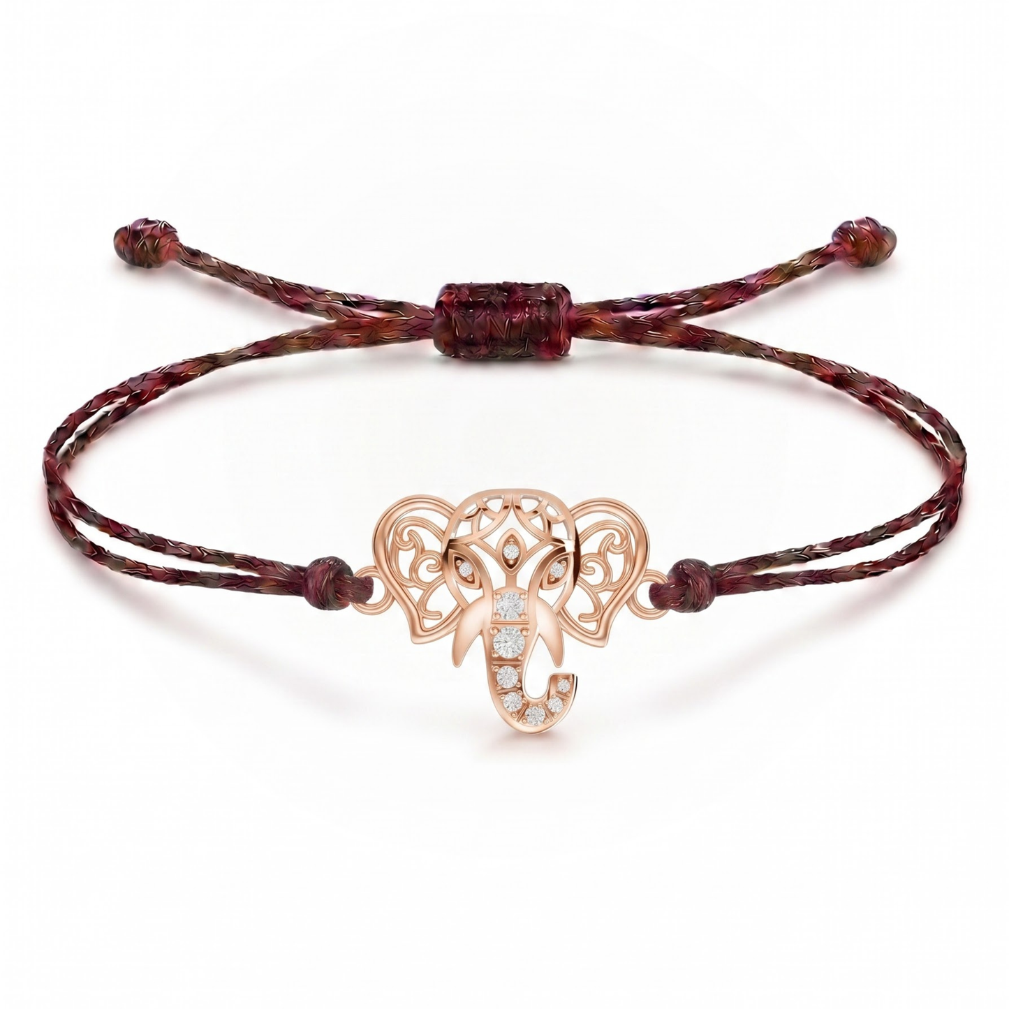 Regal Ganesha Charm Cord Bracelet