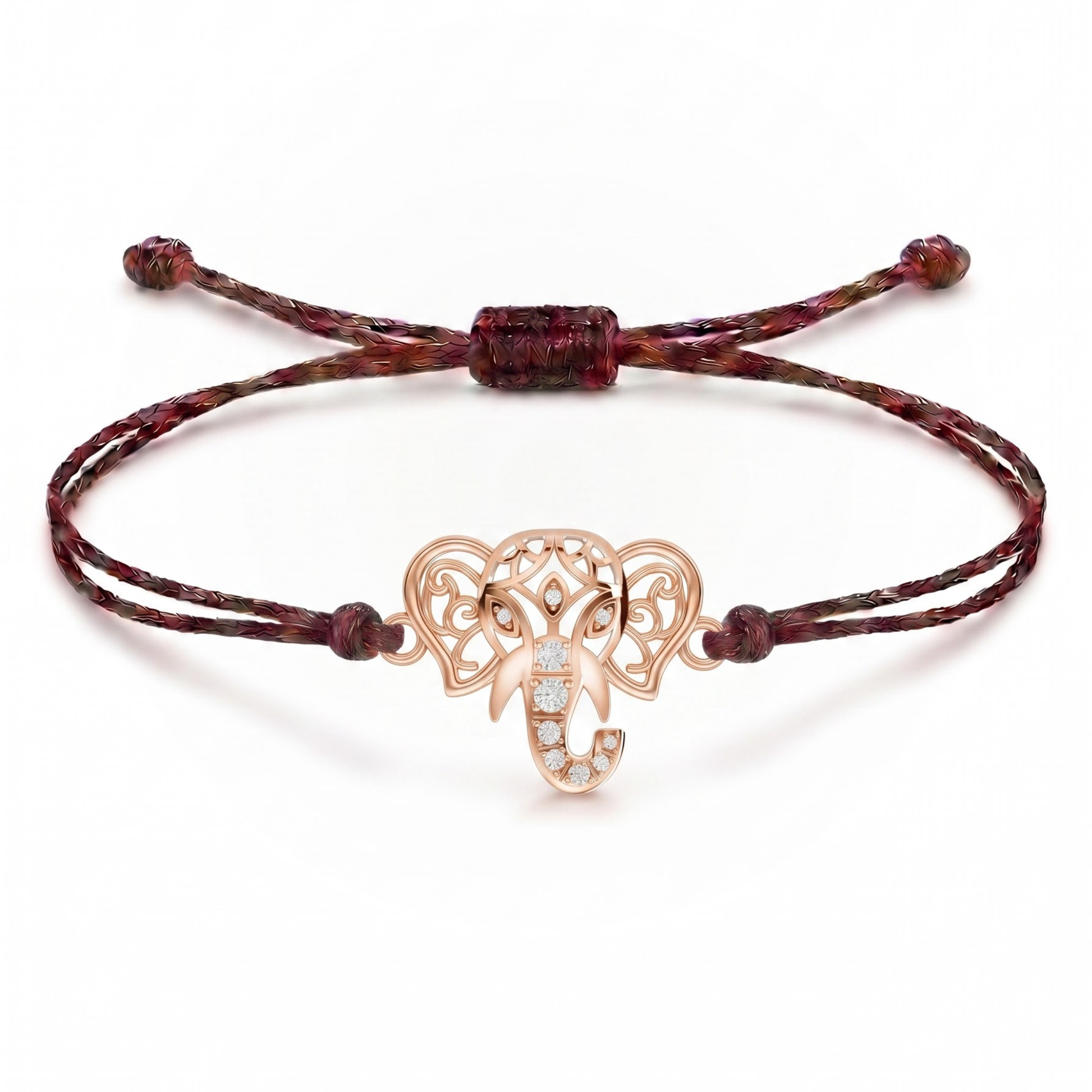 Regal Ganesha Charm Cord Bracelet