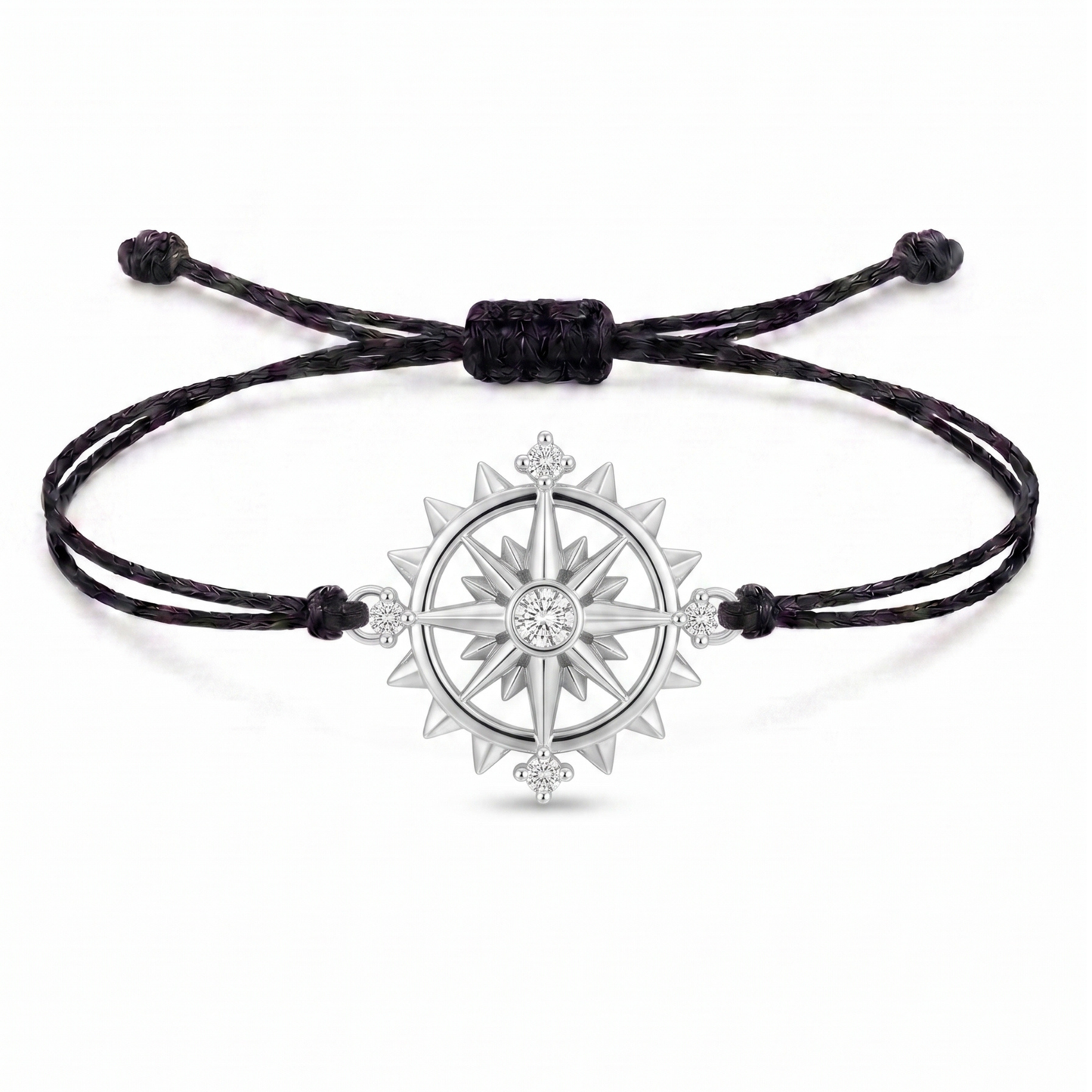 Sun Compass Charm Cord Bracelet