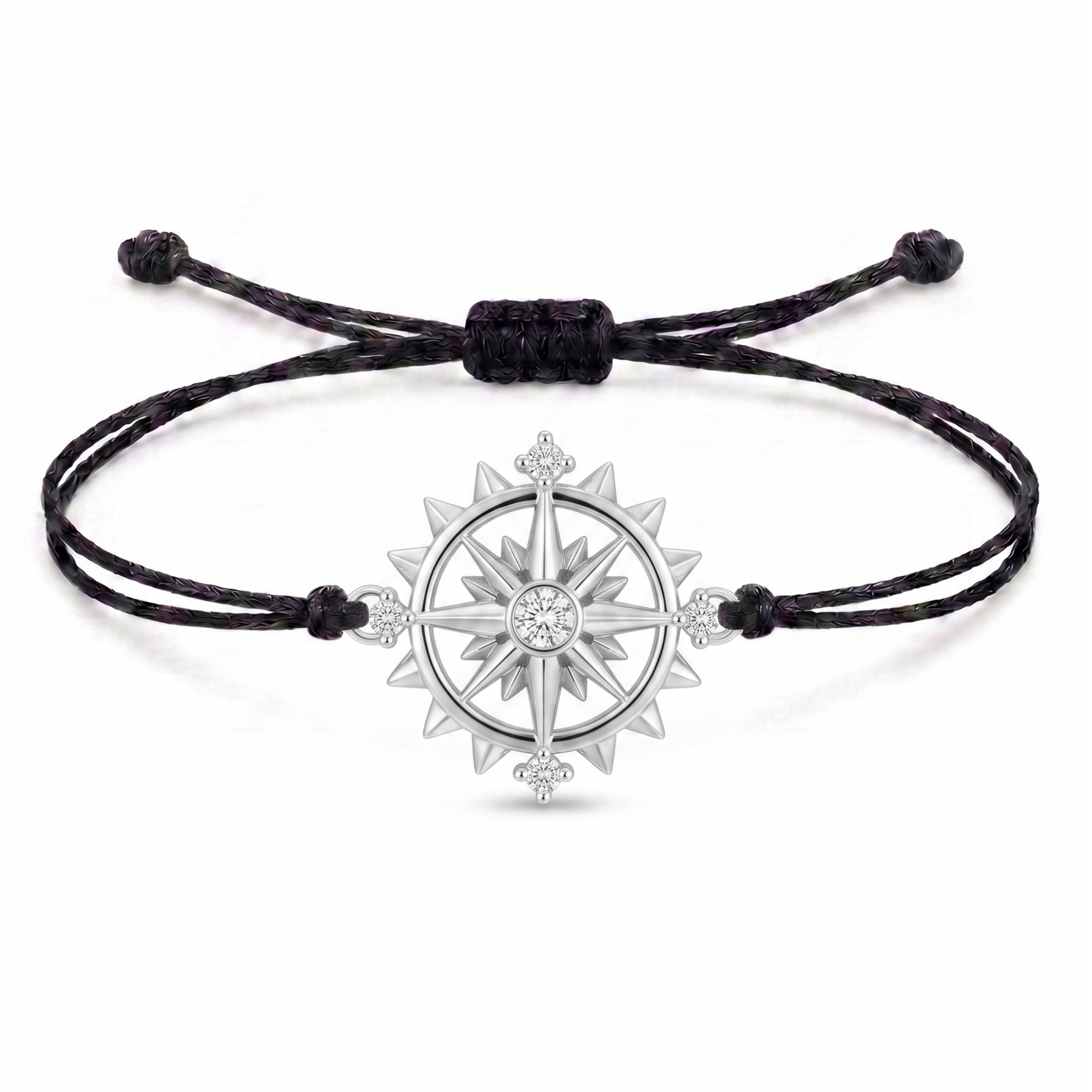 Sun Compass Charm Cord Bracelet