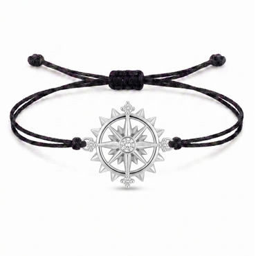Sun Compass Charm Cord Bracelet
