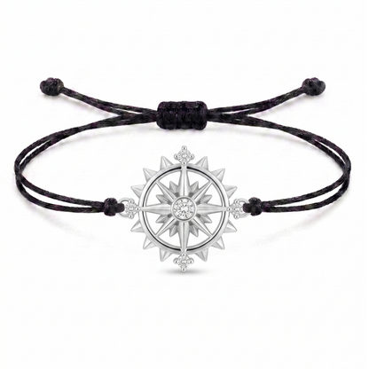 Sun Compass Charm Cord Bracelet