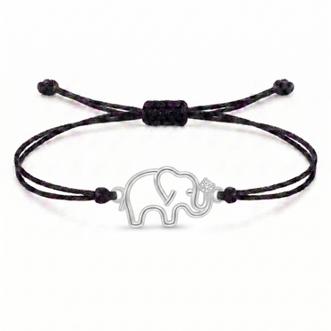 Elephant Charm Cord Bracelet