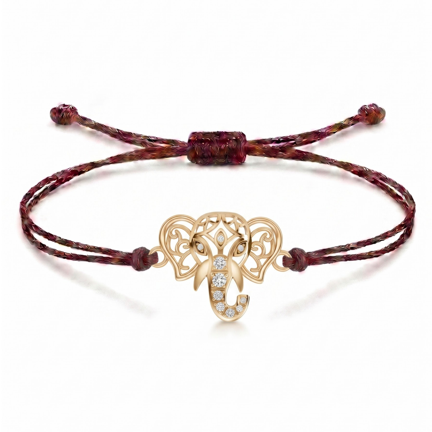 Regal Ganesha Charm Cord Bracelet