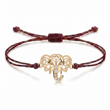 Regal Ganesha Charm Cord Bracelet