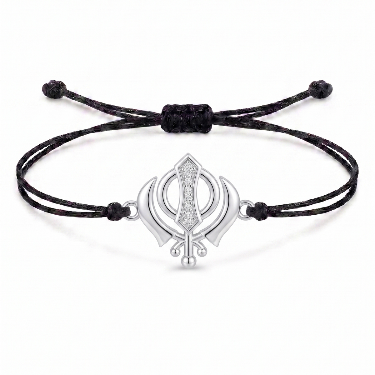 Khanda Charm Cord Bracelet
