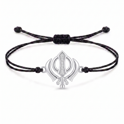 Khanda Charm Cord Bracelet