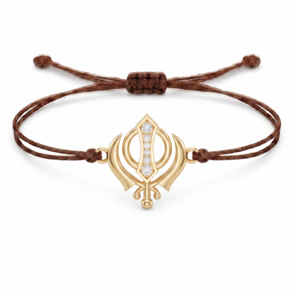 Khanda Charm Cord Bracelet