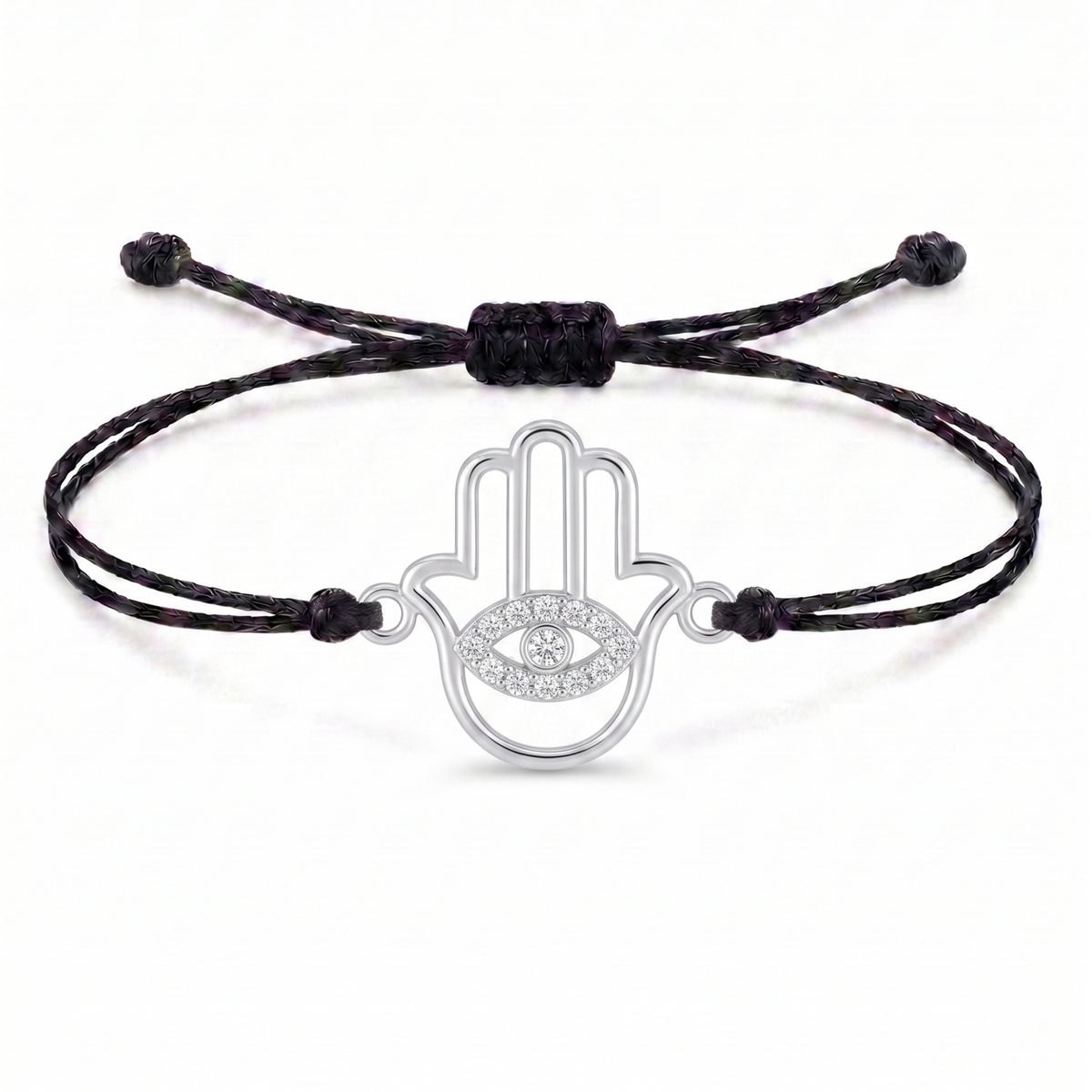 Hamsa Eye Charm Cord Bracelet