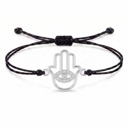 Hamsa Eye Charm Cord Bracelet