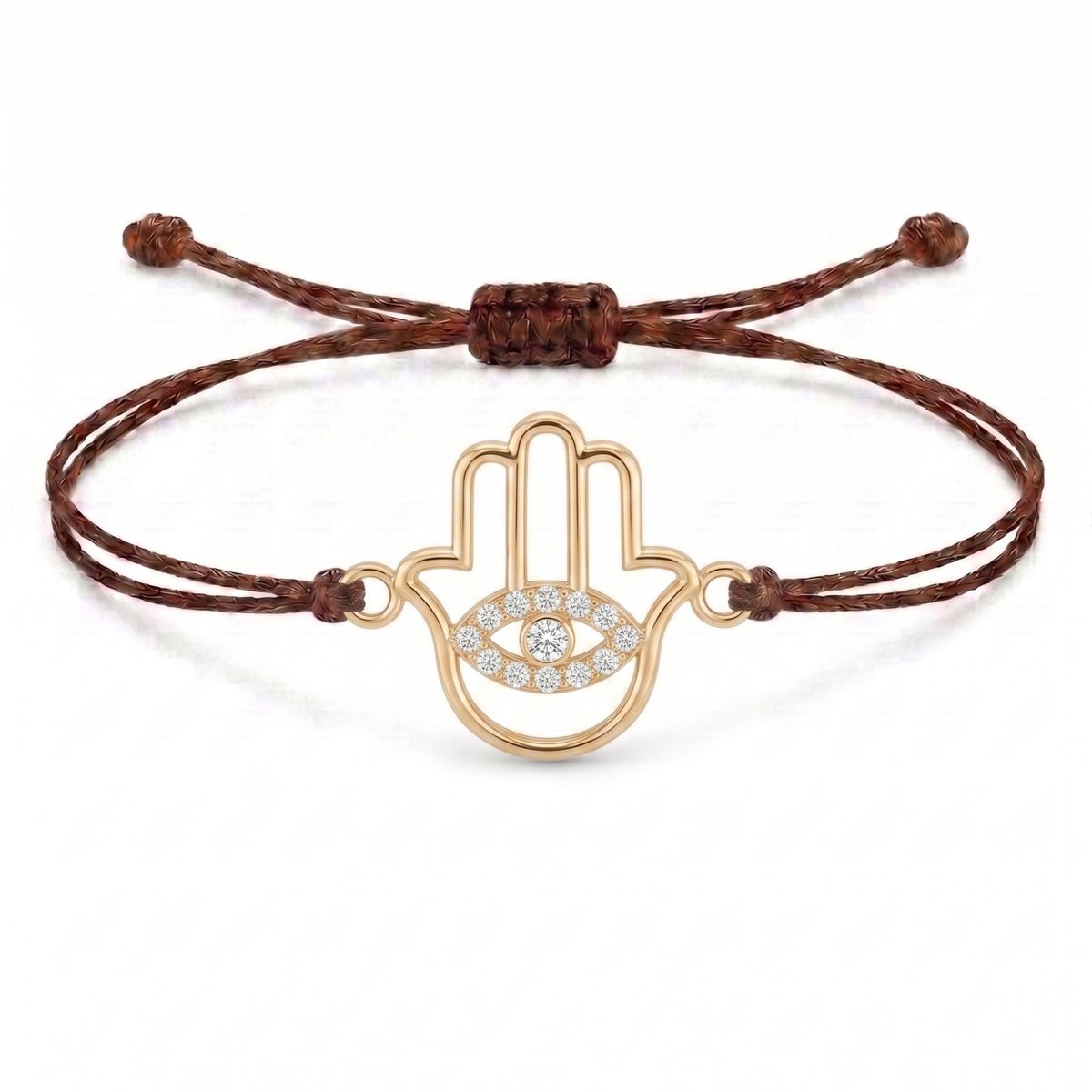 Hamsa Eye Charm Cord Bracelet