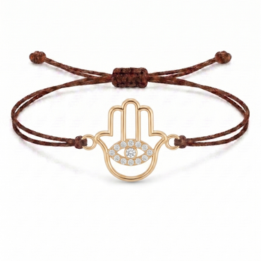 Hamsa Eye Charm Cord Bracelet