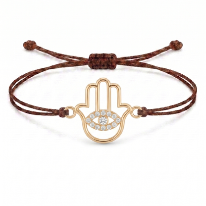 Hamsa Eye Charm Cord Bracelet