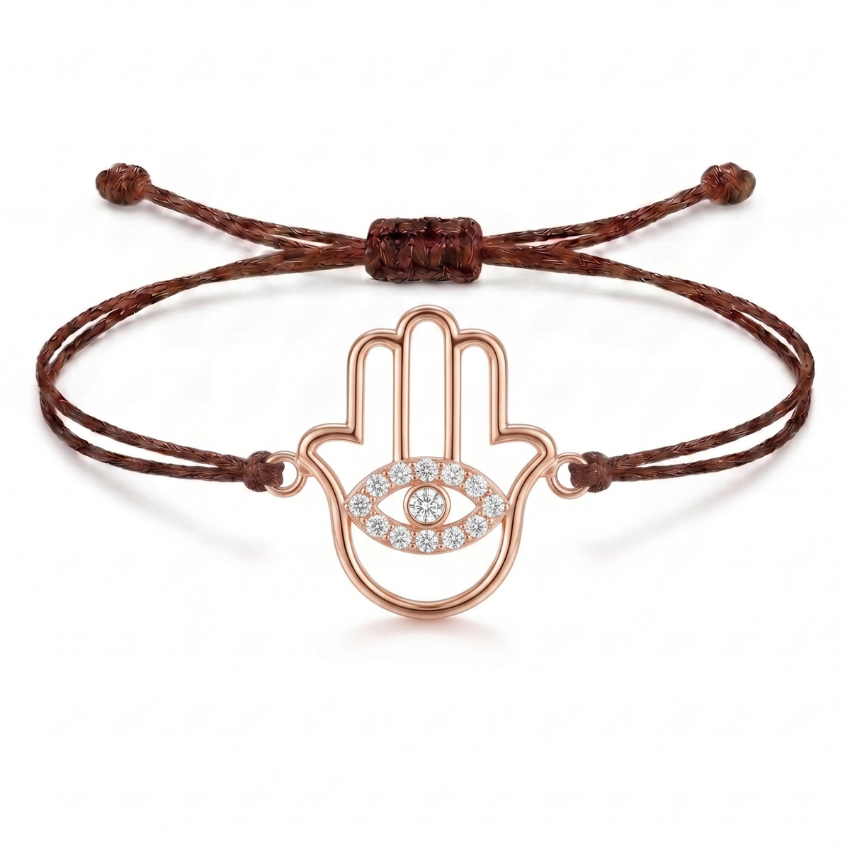 Hamsa Eye Charm Cord Bracelet
