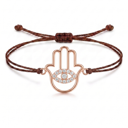Hamsa Eye Charm Cord Bracelet