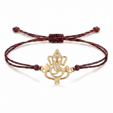 Divine Ganesha Charm Cord Bracelet