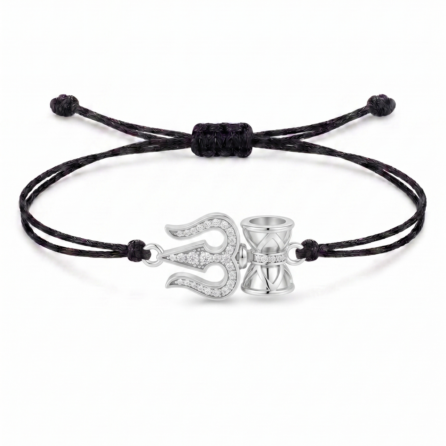 Trishul Damru Charm Cord Bracelet