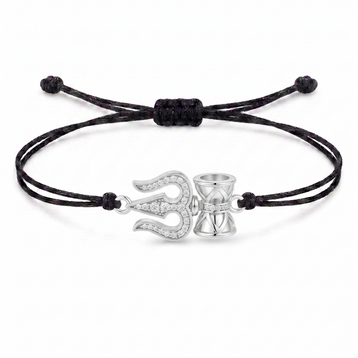 Trishul Damru Charm Cord Bracelet