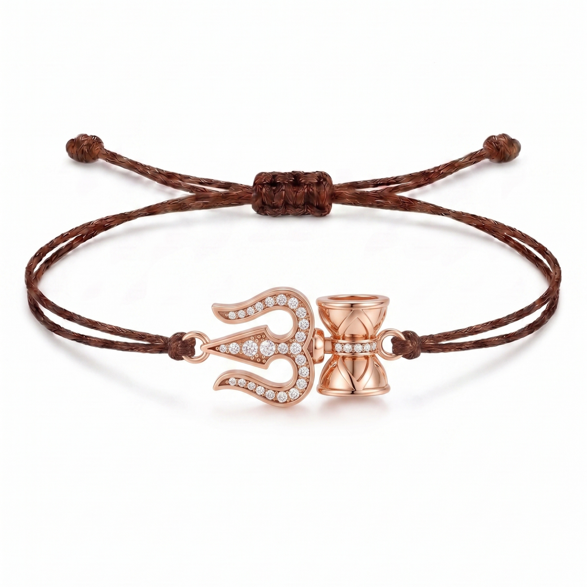 Trishul Damru Charm Cord Bracelet