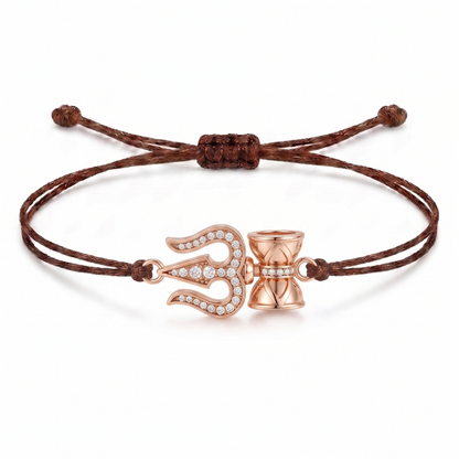 Trishul Damru Charm Cord Bracelet