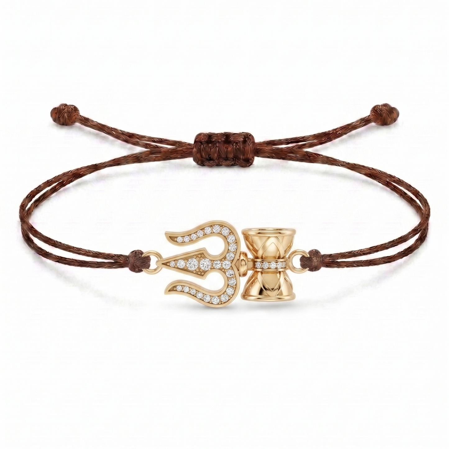 Trishul Damru Charm Cord Bracelet
