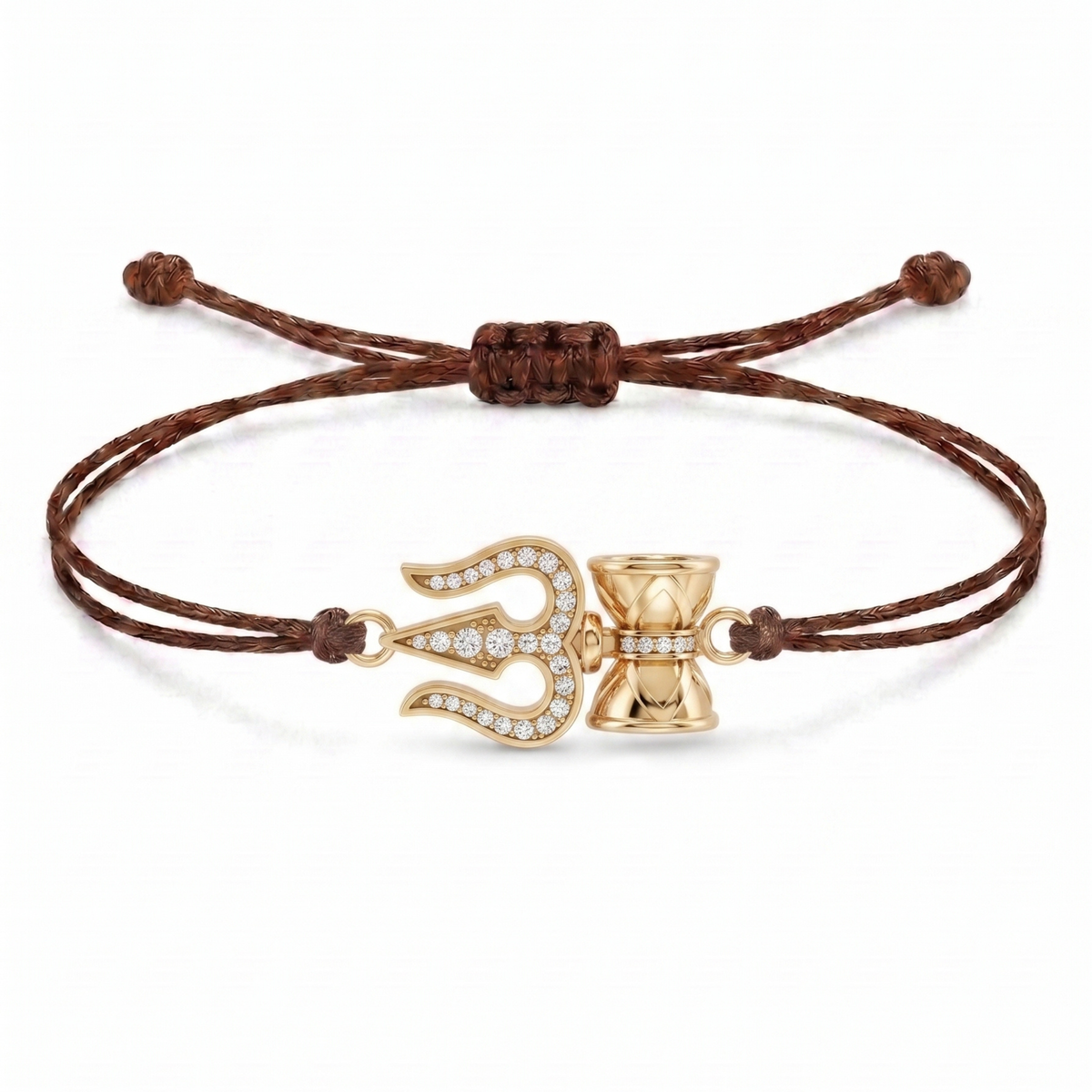 Trishul Damru Charm Cord Bracelet