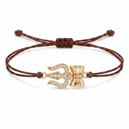 Trishul Damru Charm Cord Bracelet