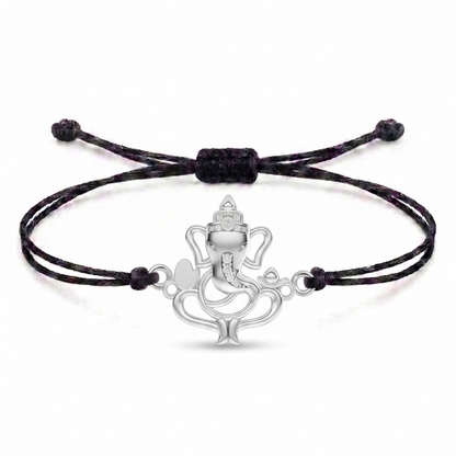 Divine Ganesha Charm Cord Bracelet