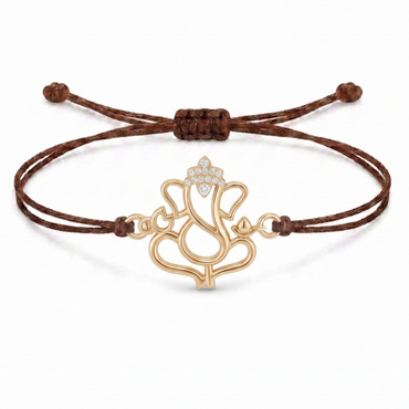 God Lotus Charm Cord Bracelet