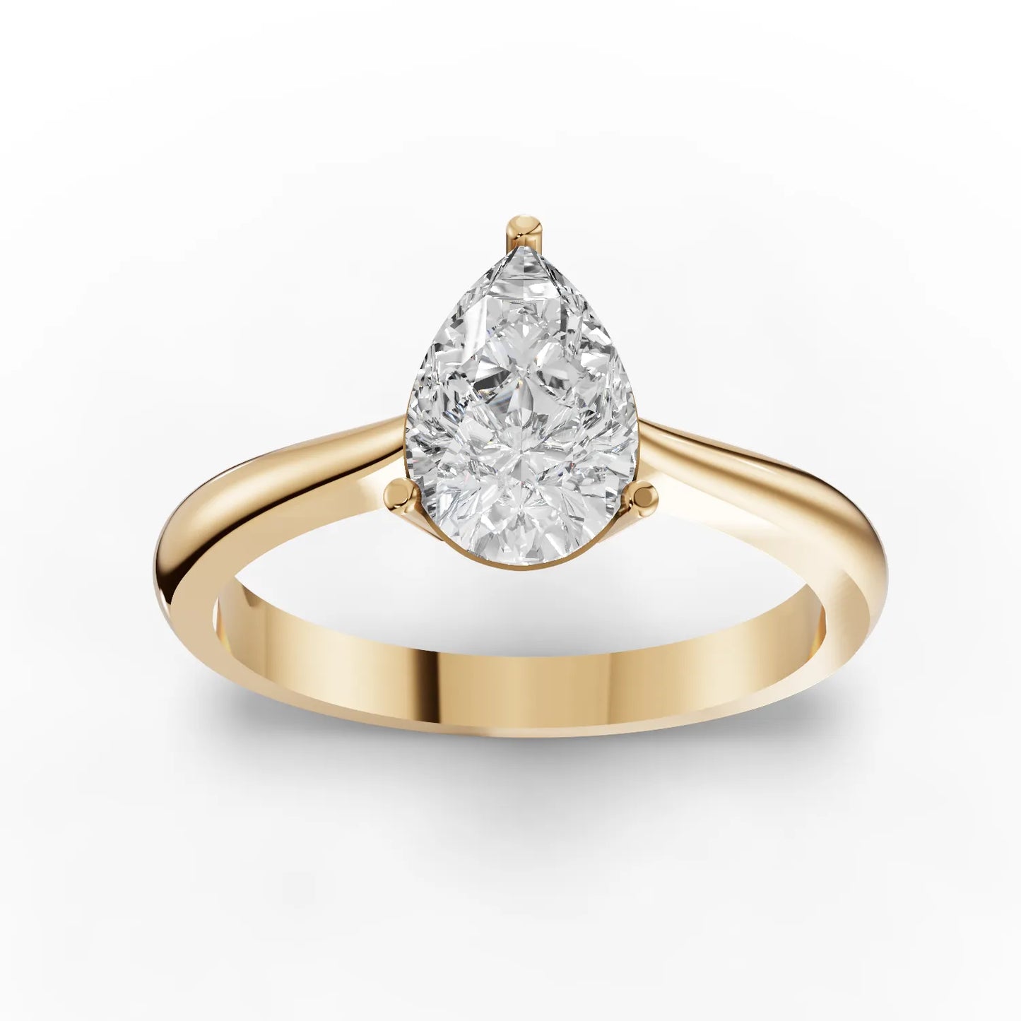 Pear Solitaire Moissanite Diamond Ring