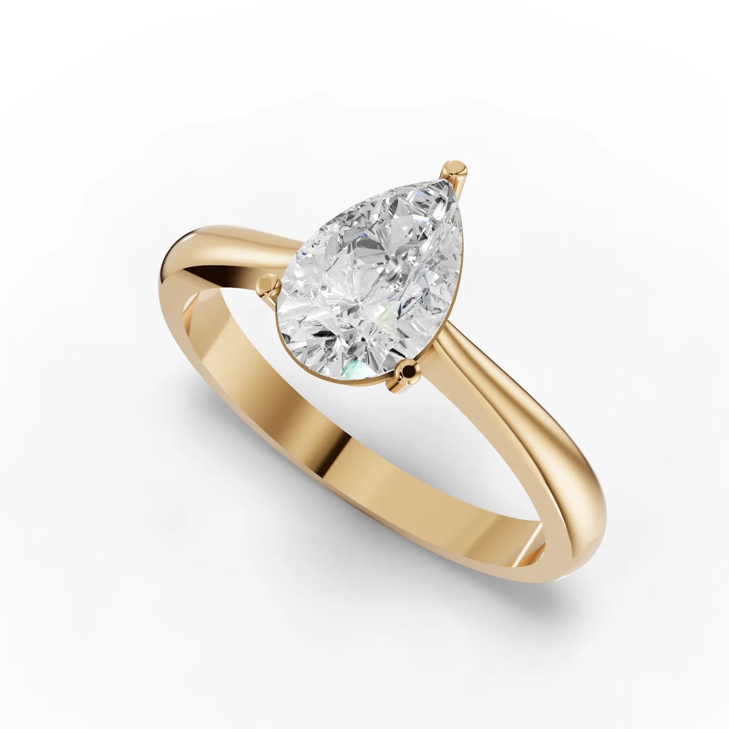 Pear Solitaire Moissanite Diamond Ring