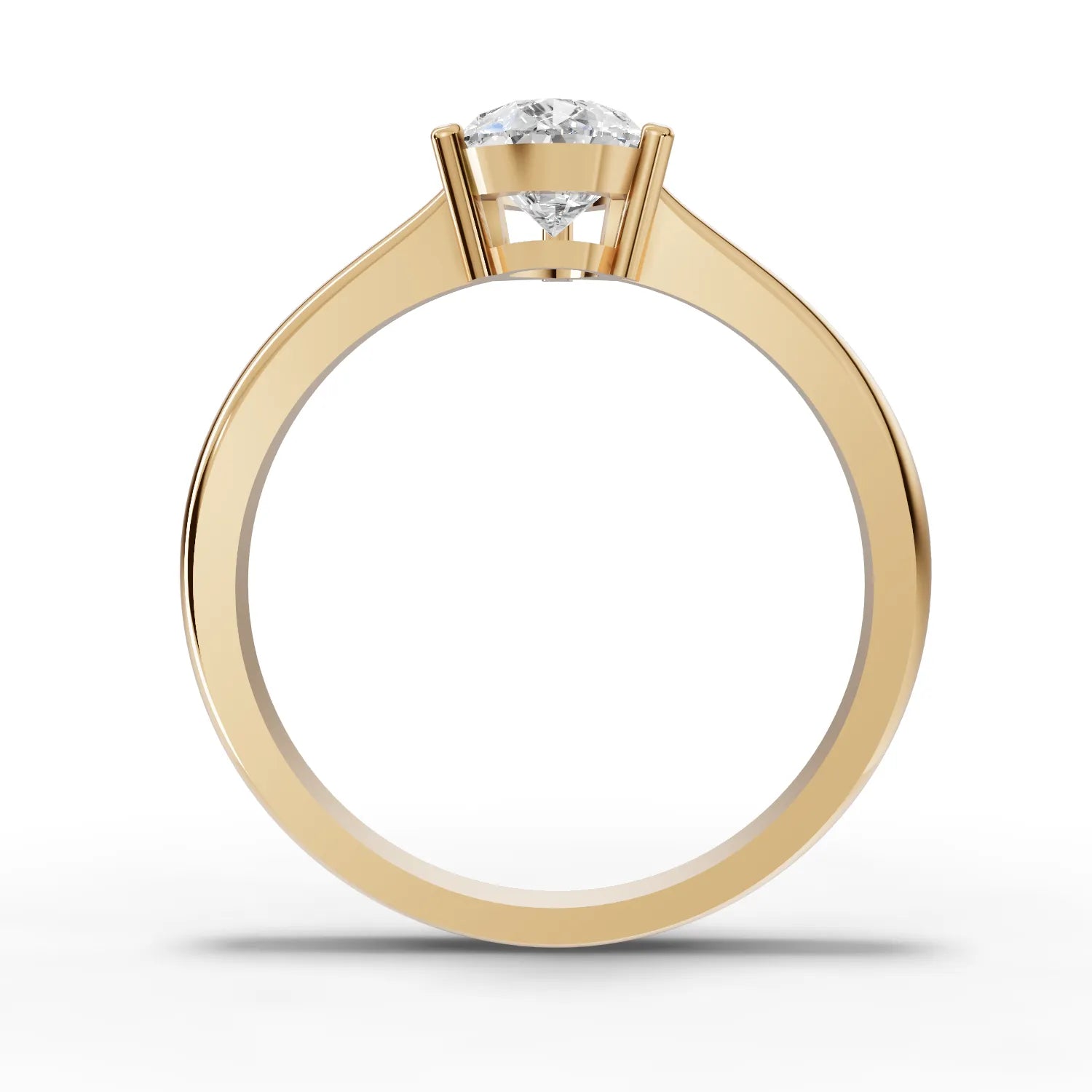 Pear Solitaire Moissanite Diamond Ring