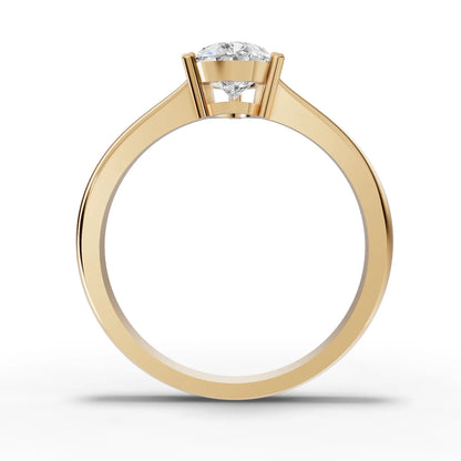 Pear Solitaire Moissanite Diamond Ring