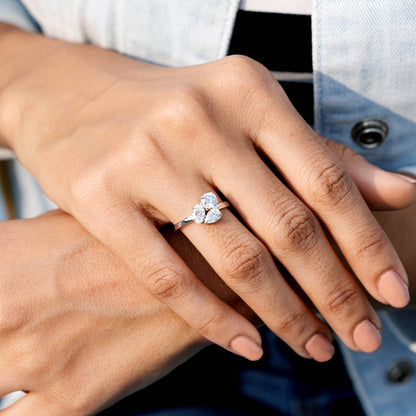 Oval, Pear, Cushion Square Cut Colorless Engagement Ring