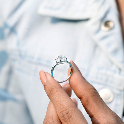 Oval, Pear, Cushion Square Cut Colorless Engagement Ring