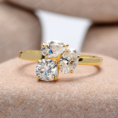 Oval, Pear, Cushion Square Cut Colorless Engagement Ring