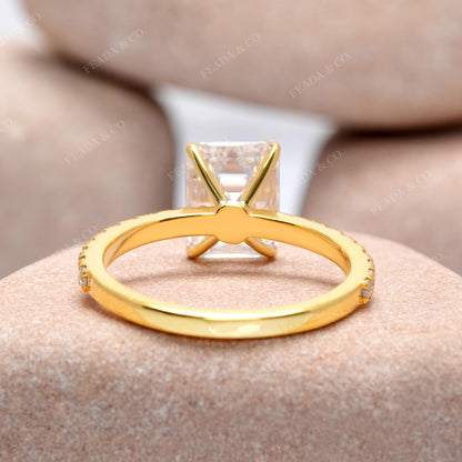 Round, Emerald Cut Colorless Engagement Ring