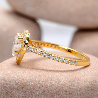 Round, Heart Cut Colorless Engagement Ring