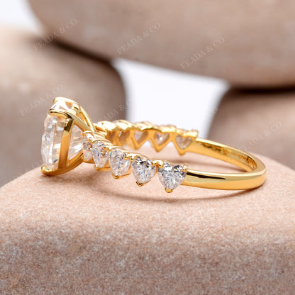 Heart Cut Colorless Engagement Ring