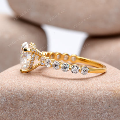 Round, Heart Cut Colorless Engagement Ring
